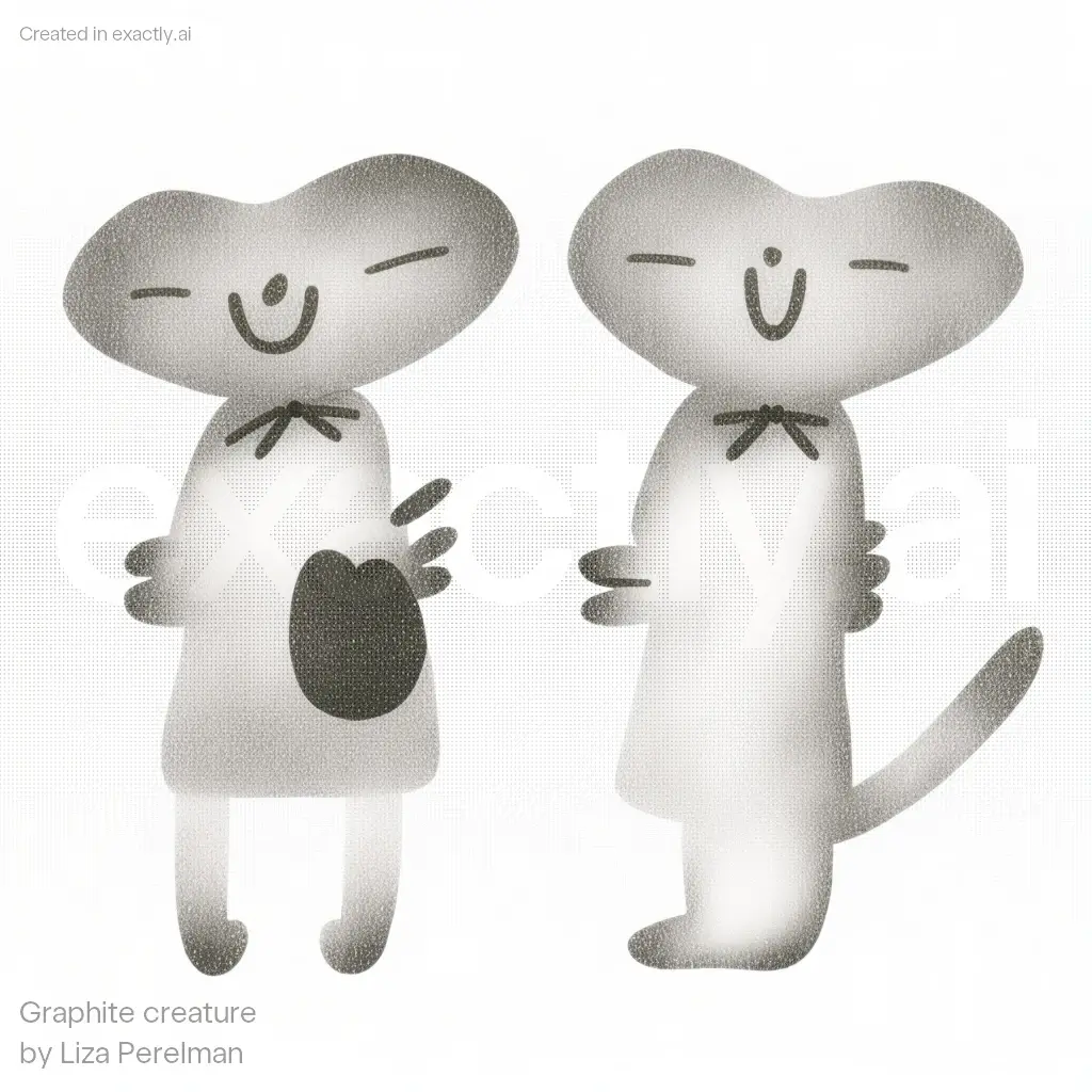 Cat kissing created with Graphite creature by Liza Perelman