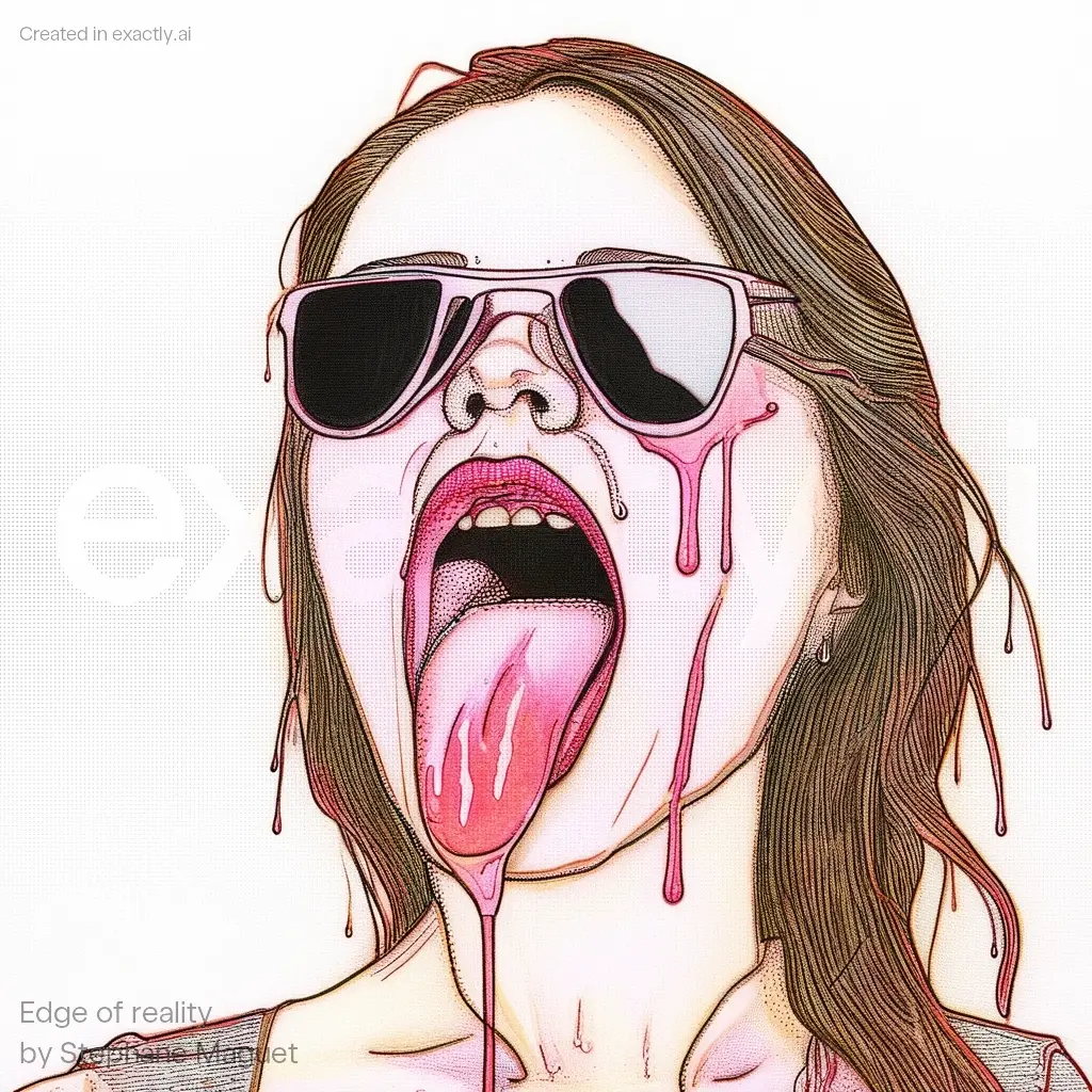 Girl with tongue out created with Edge of reality by Stephane Maguet