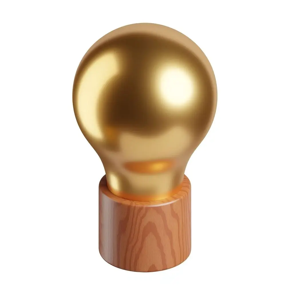 Image from the training dataset for the "Brass wood 3D icons" model