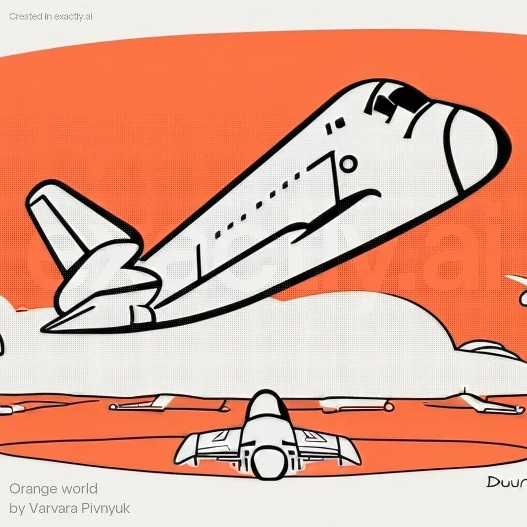 Space shuttle created with Orange world by Varvara Pivnyuk