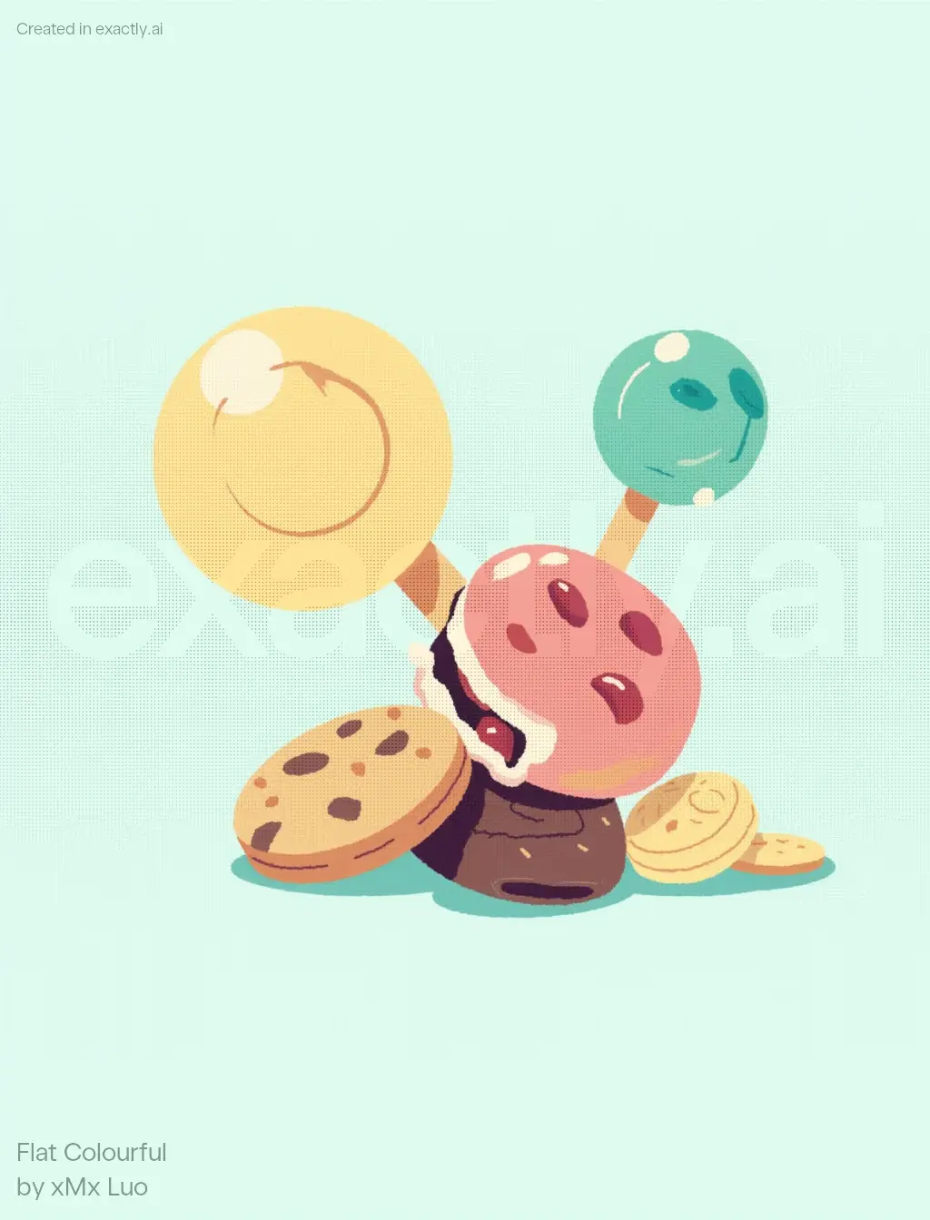 Whimsical Dessert Delight created with Flat Colourful by xMx Luo
