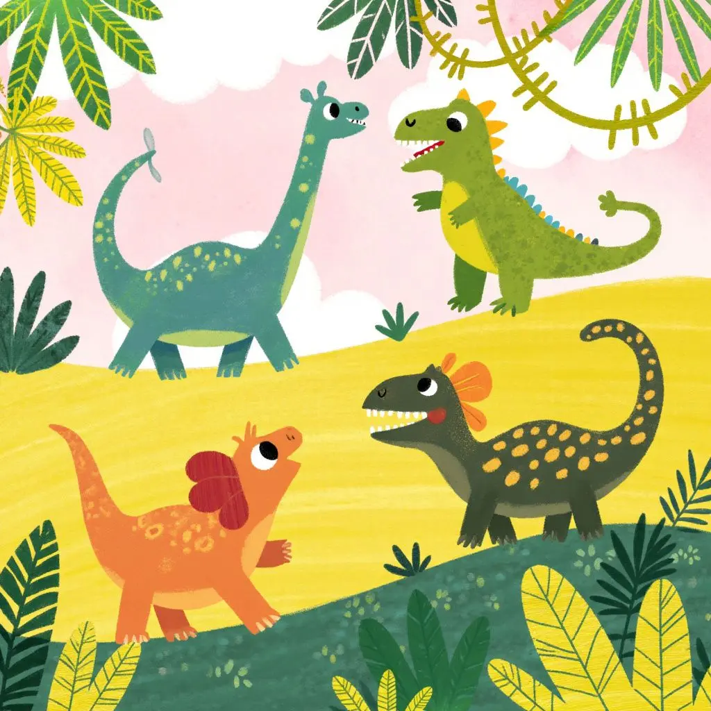 Example of image generated by the "Playful Friends" model