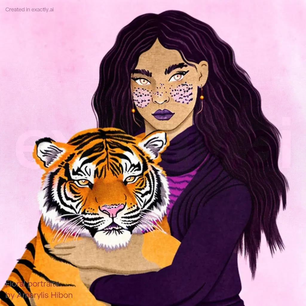 Tiger hug created with Floral portraits by Amarylis Hibon