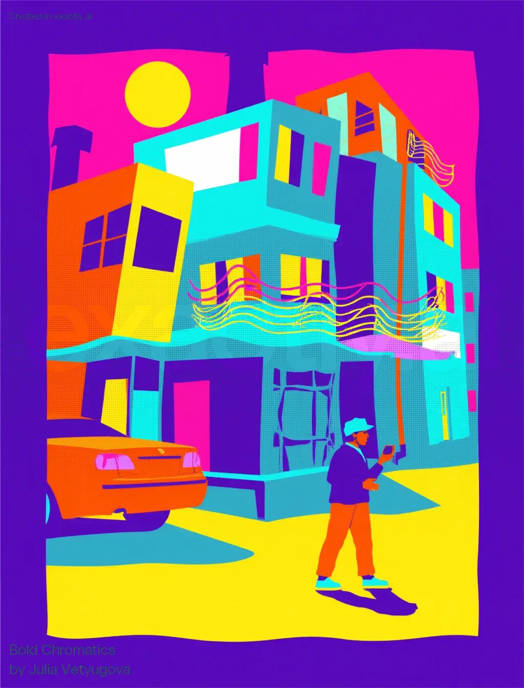 Vibrant Urban Surrealism created with Bold Chromatics by Julia Vetyugova