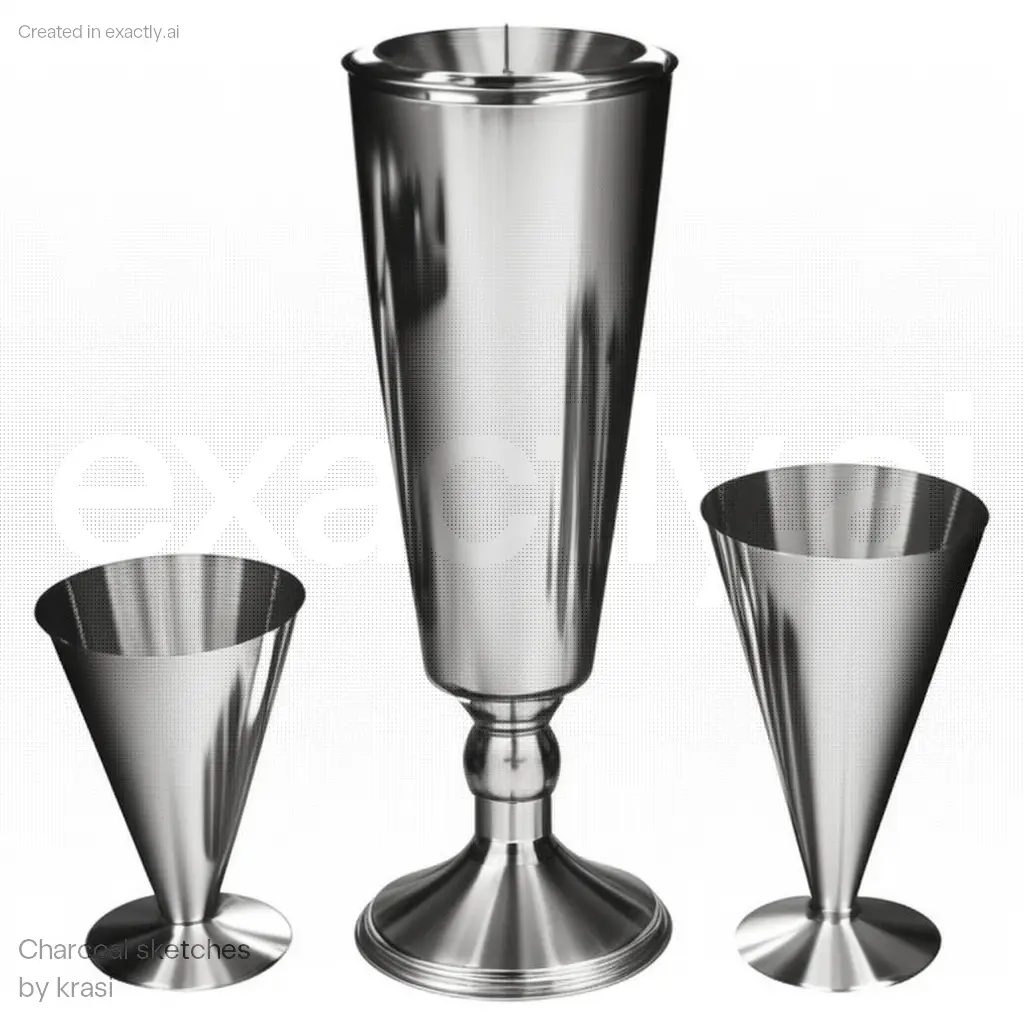 Cocktail shaker and martini glass created with Charcoal sketches by krasi