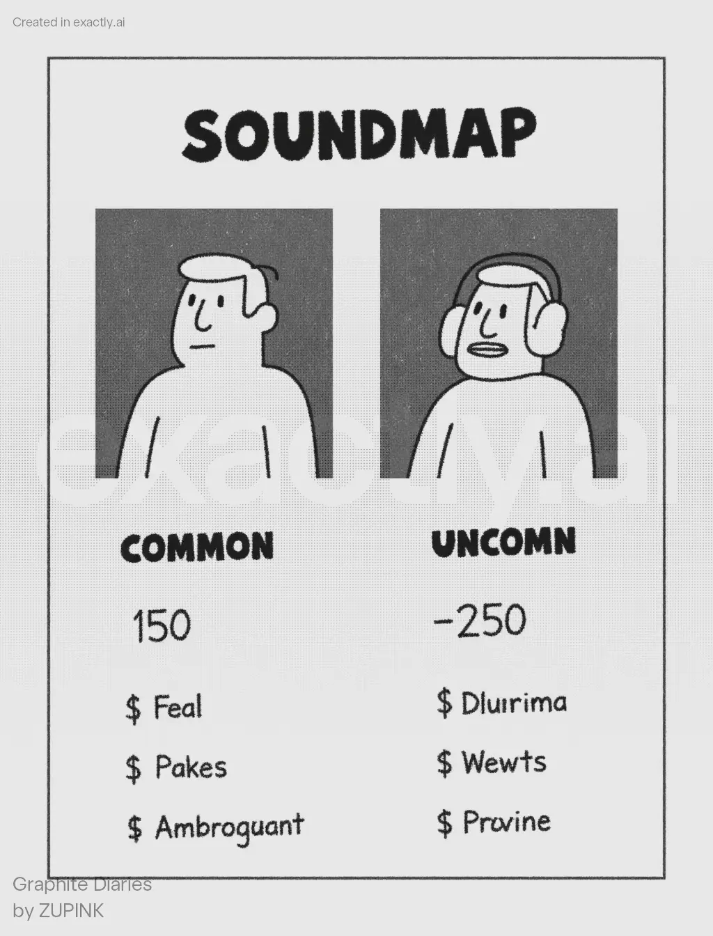 Soundmap Pricing Chart created with Graphite Diaries by ZUPINK