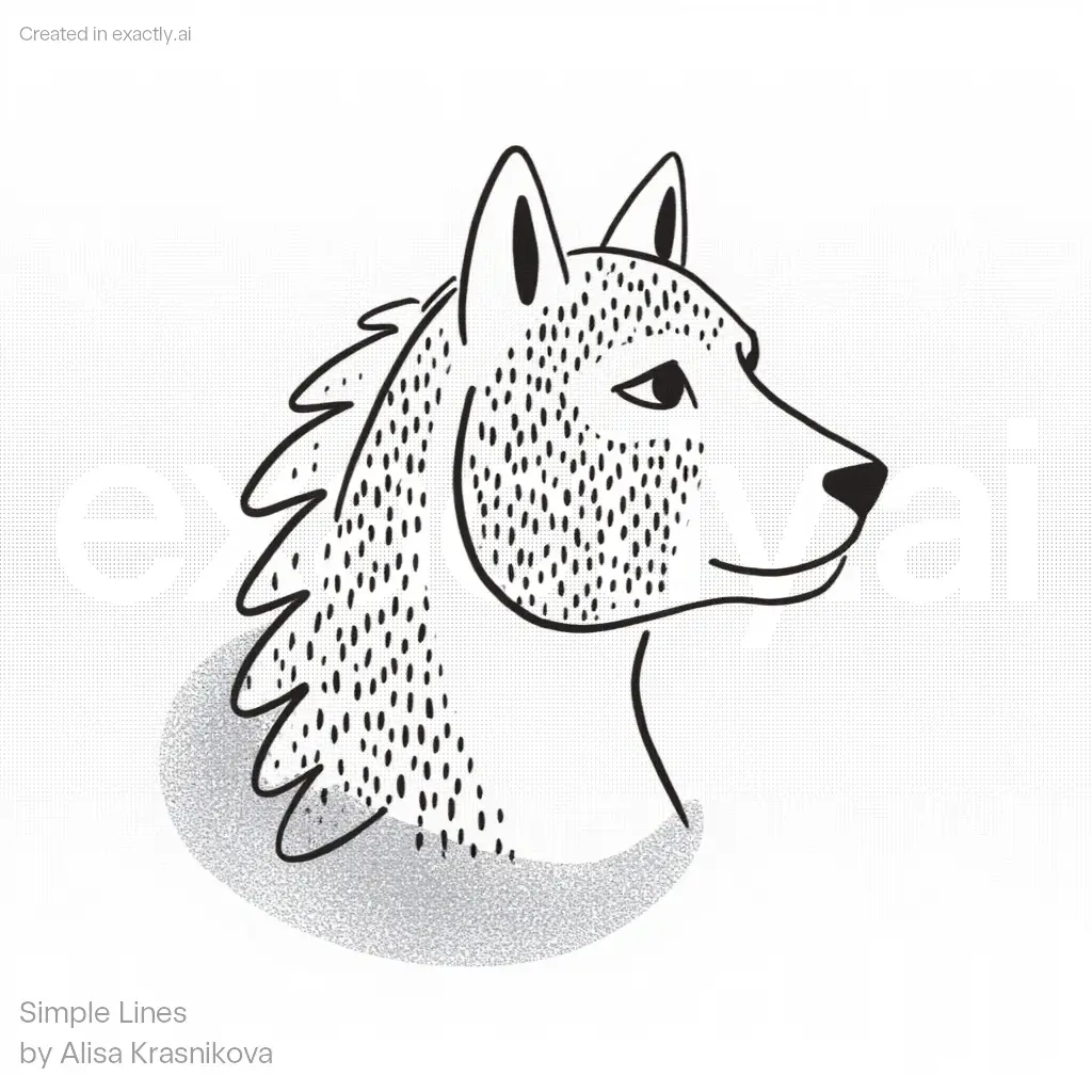 Hybrid Animal Drawing created with Simple Lines by Alisa Krasnikova