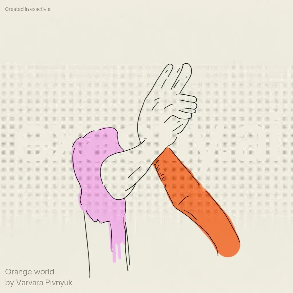 Waving hand created with Orange world by Varvara Pivnyuk