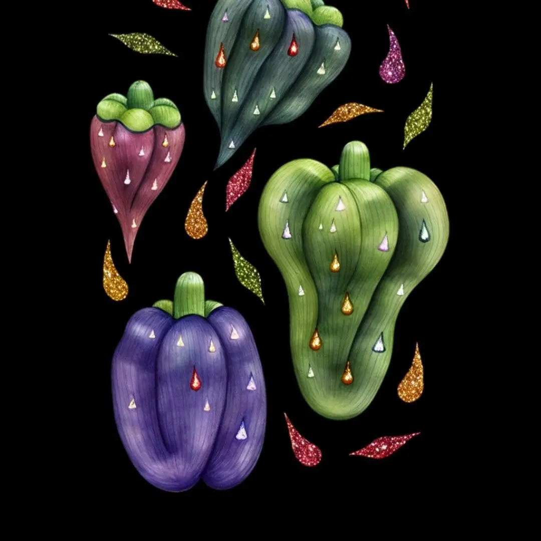 Example of image generated by the "Strange botanical elements" model