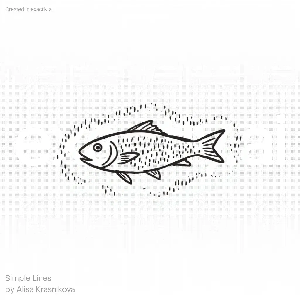 Simple Fish Drawing created with Simple Lines by Alisa Krasnikova