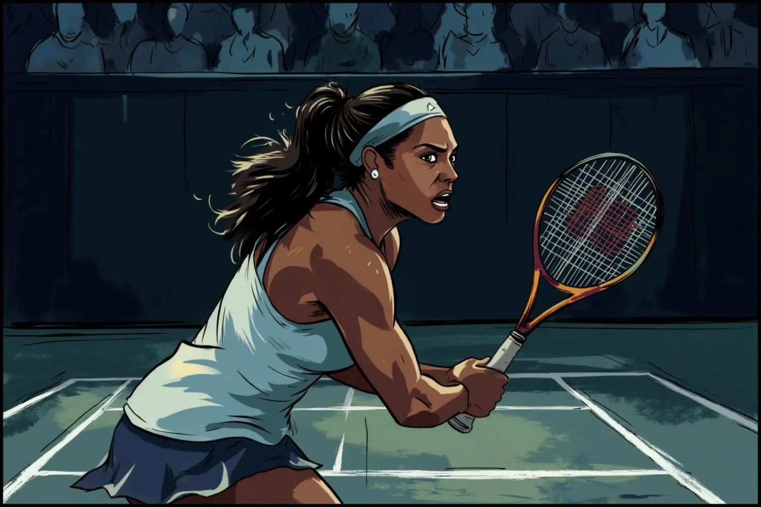 Example of image generated by the "Dark Comics" model