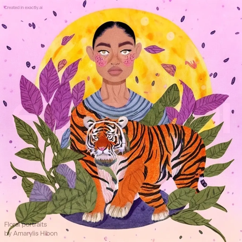 Tiger hug created with Floral portraits by Amarylis Hibon