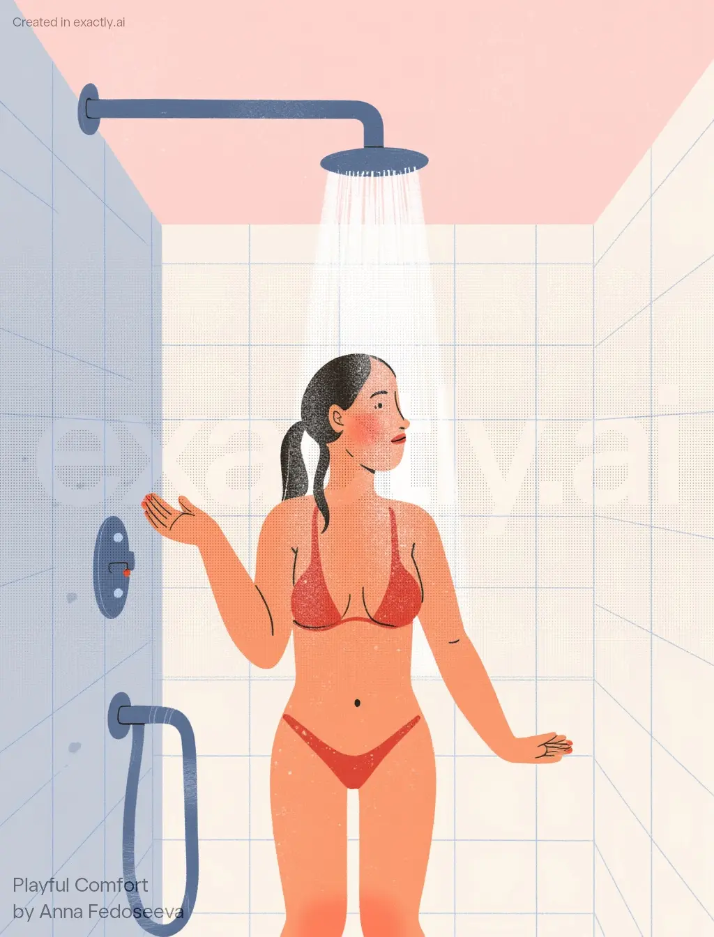 Surprised Shower Moment created with Playful Comfort by Anna Fedoseeva