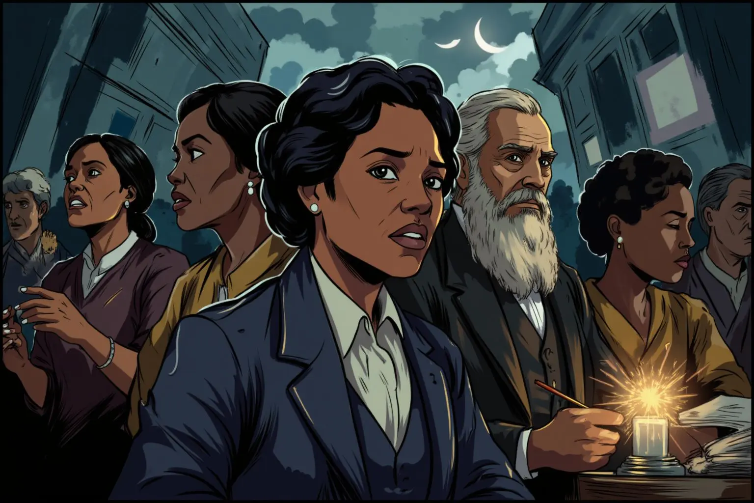 Example of image generated by the "Dark Comics" model