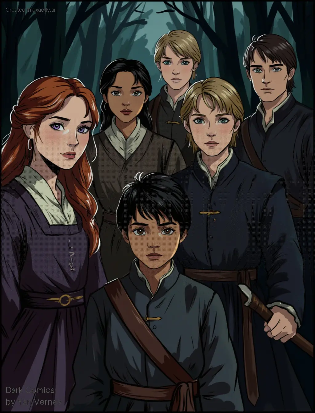 Medieval Family Portrait created with Dark Comics by Yan Vernes