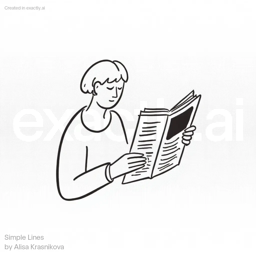 Person Reading Newspaper created with Simple Lines by Alisa Krasnikova