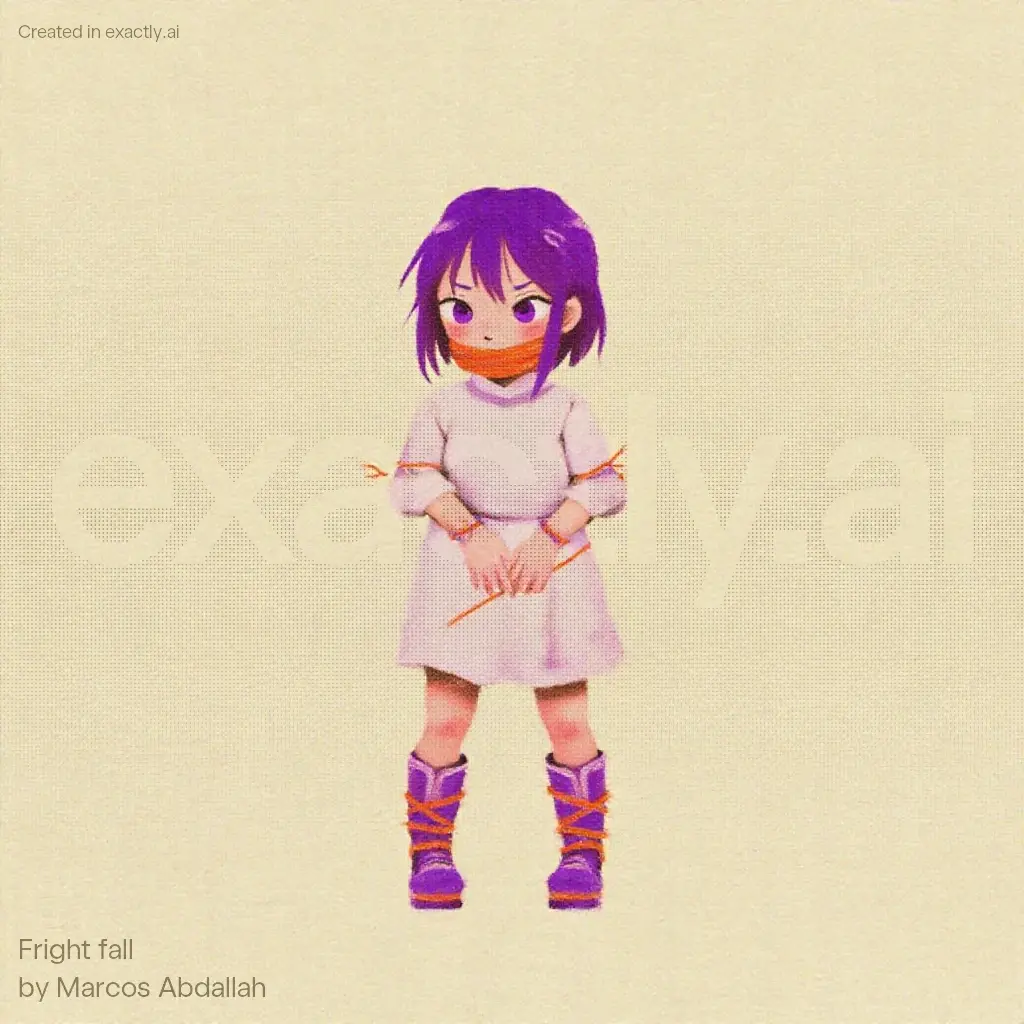 Anime girl tied up created with Fright fall by Marcos Abdallah