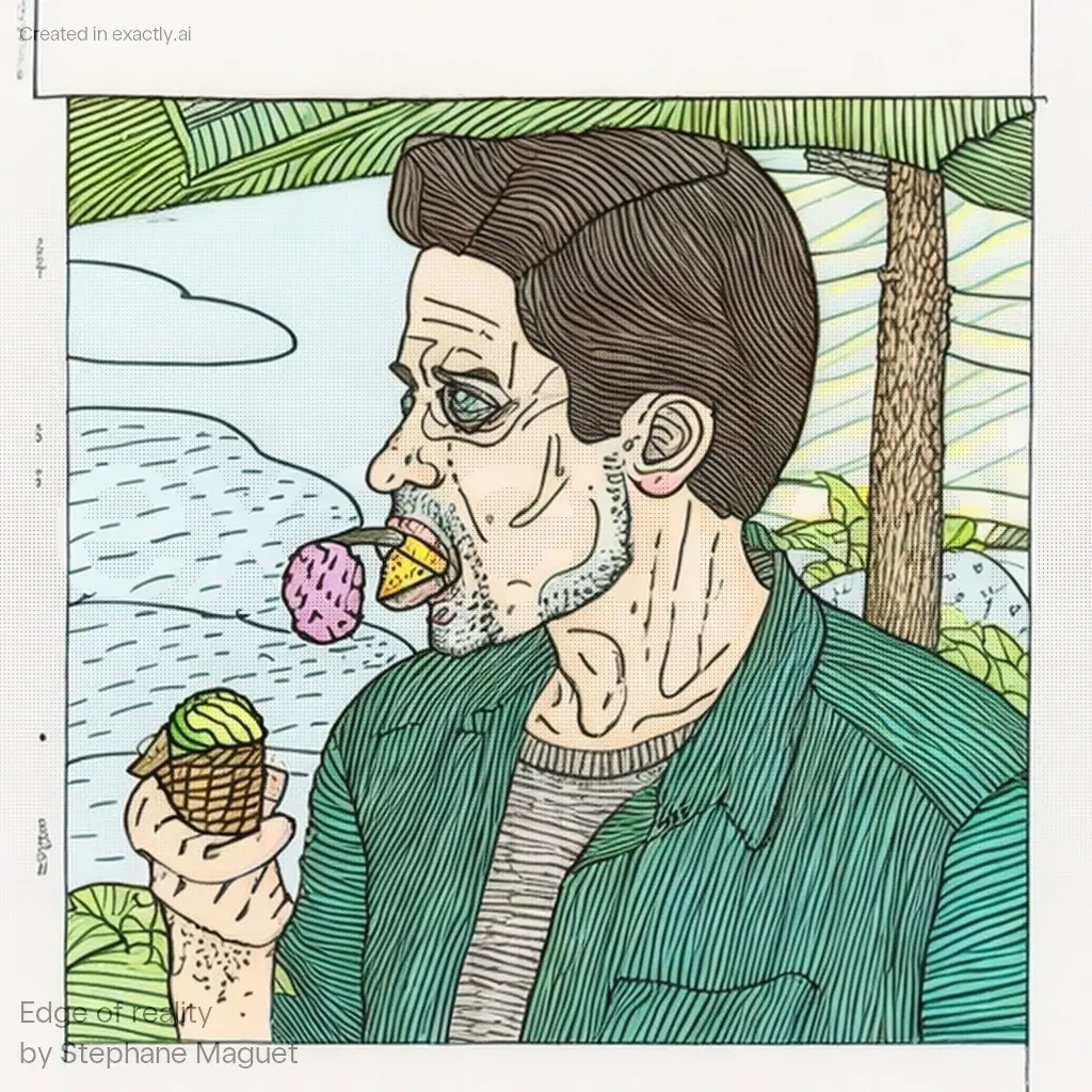 Man eating ice cream created with Edge of reality by Stephane Maguet