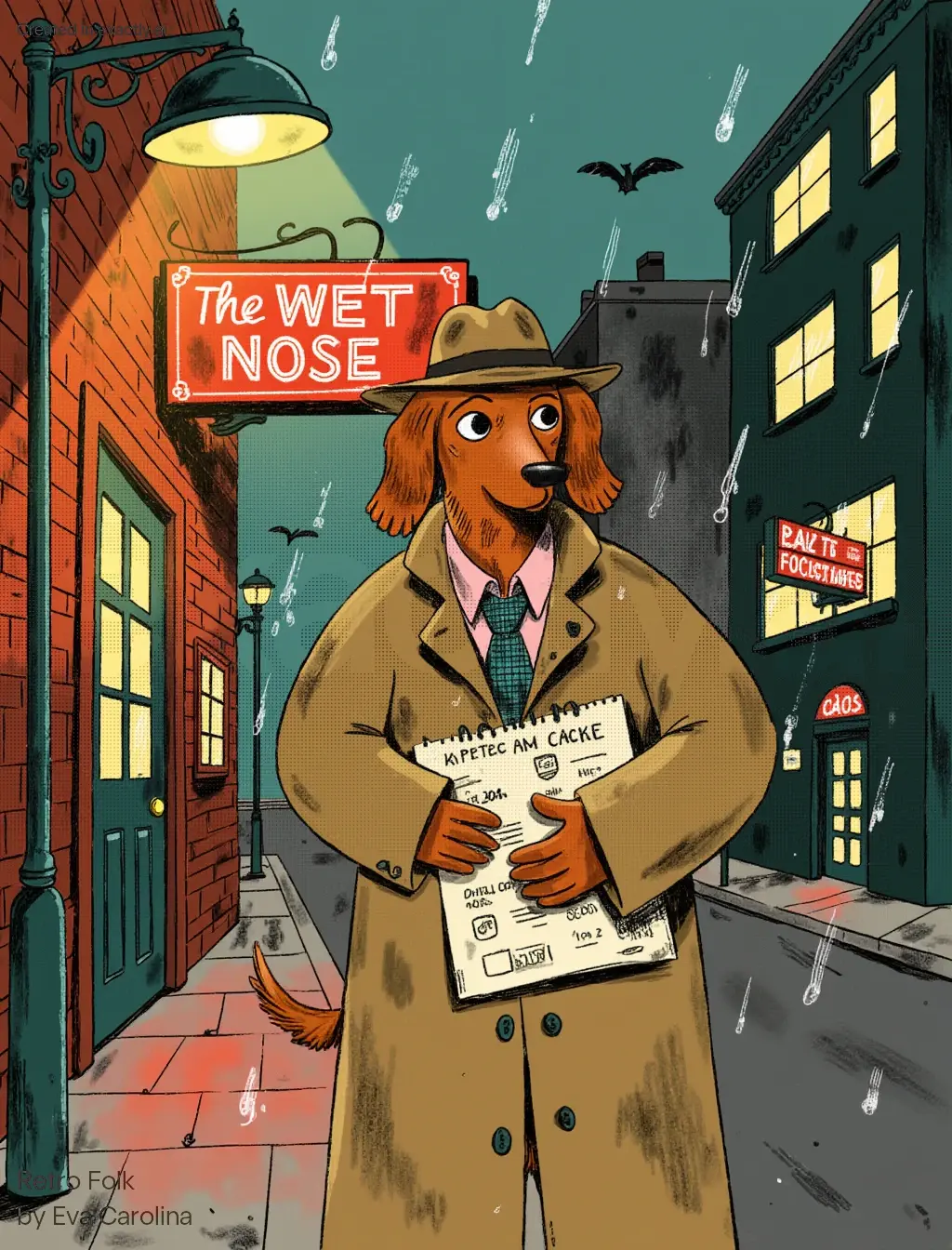 Detective Platypus created with Retro Folk  by Eva Carolina