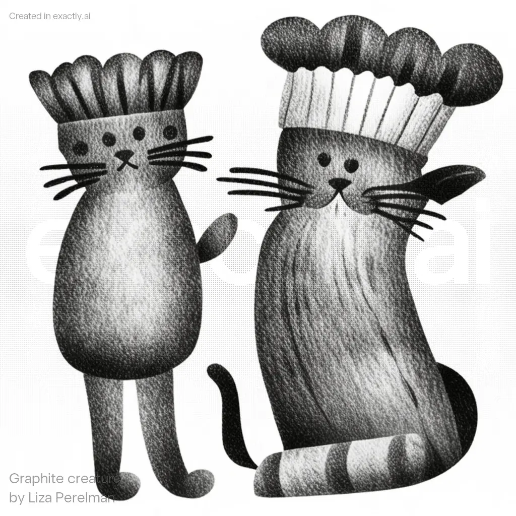Cat kissing created with Graphite creature by Liza Perelman
