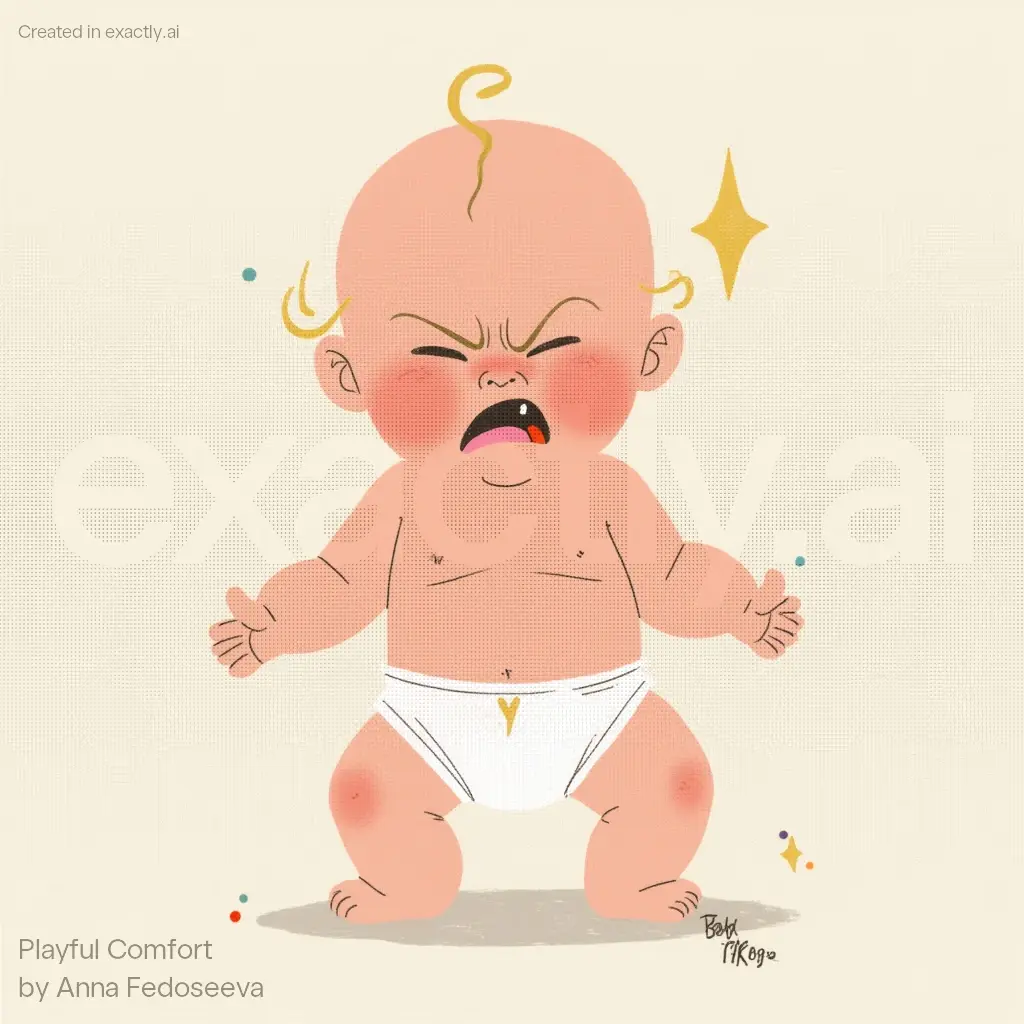 Angry baby created with Playful Comfort by Anna Fedoseeva