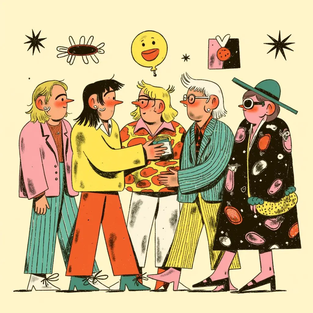 Example of image generated by the "Retro Folk " model
