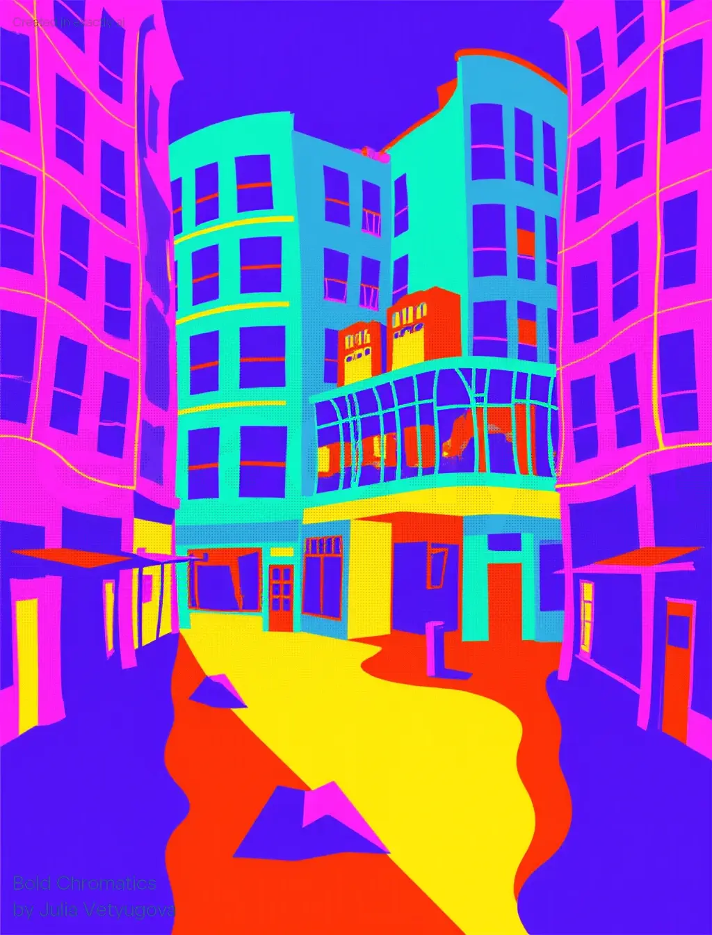 Vibrant Urban Surrealism created with Bold Chromatics by Julia Vetyugova