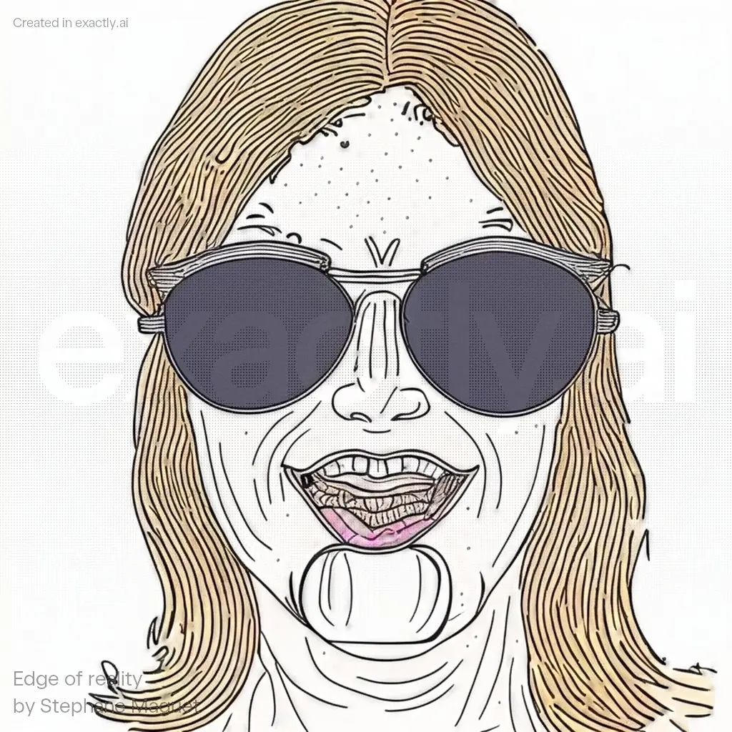 Girl with tongue out created with Edge of reality by Stephane Maguet