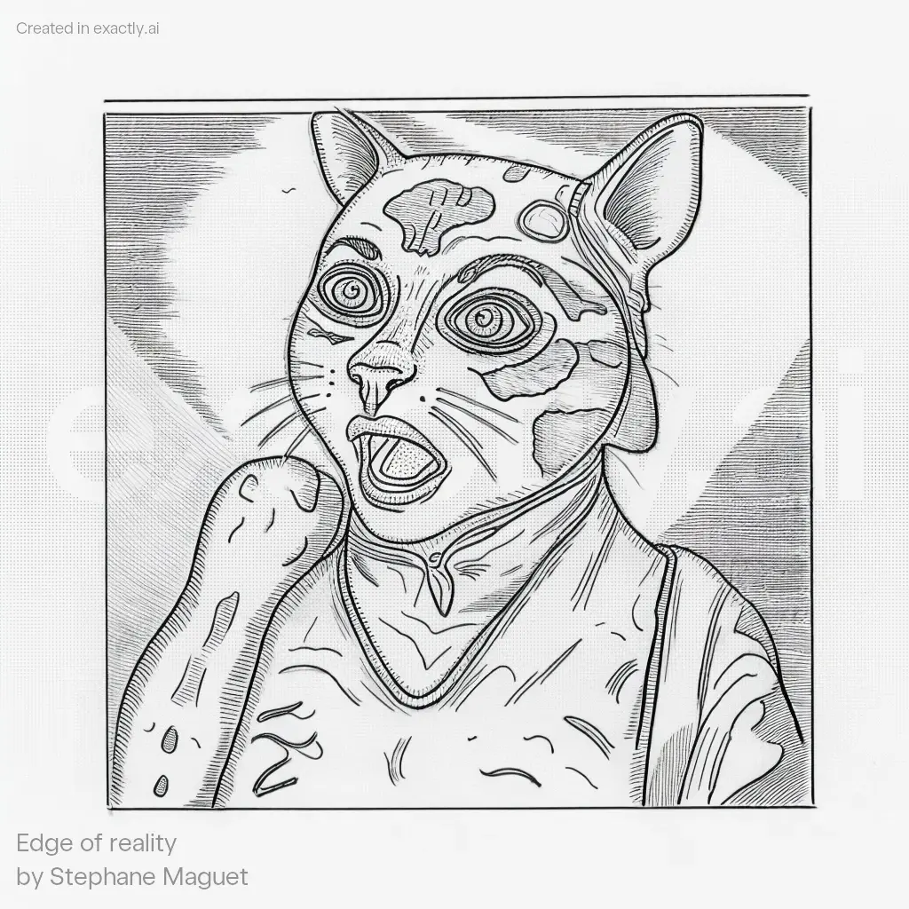 Cat with human face created with Edge of reality by Stephane Maguet