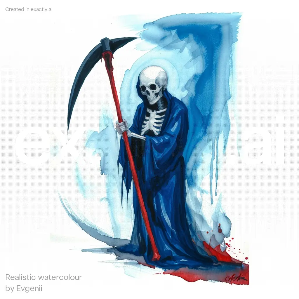 Grim reaper created with Realistic watercolour by Evgenii