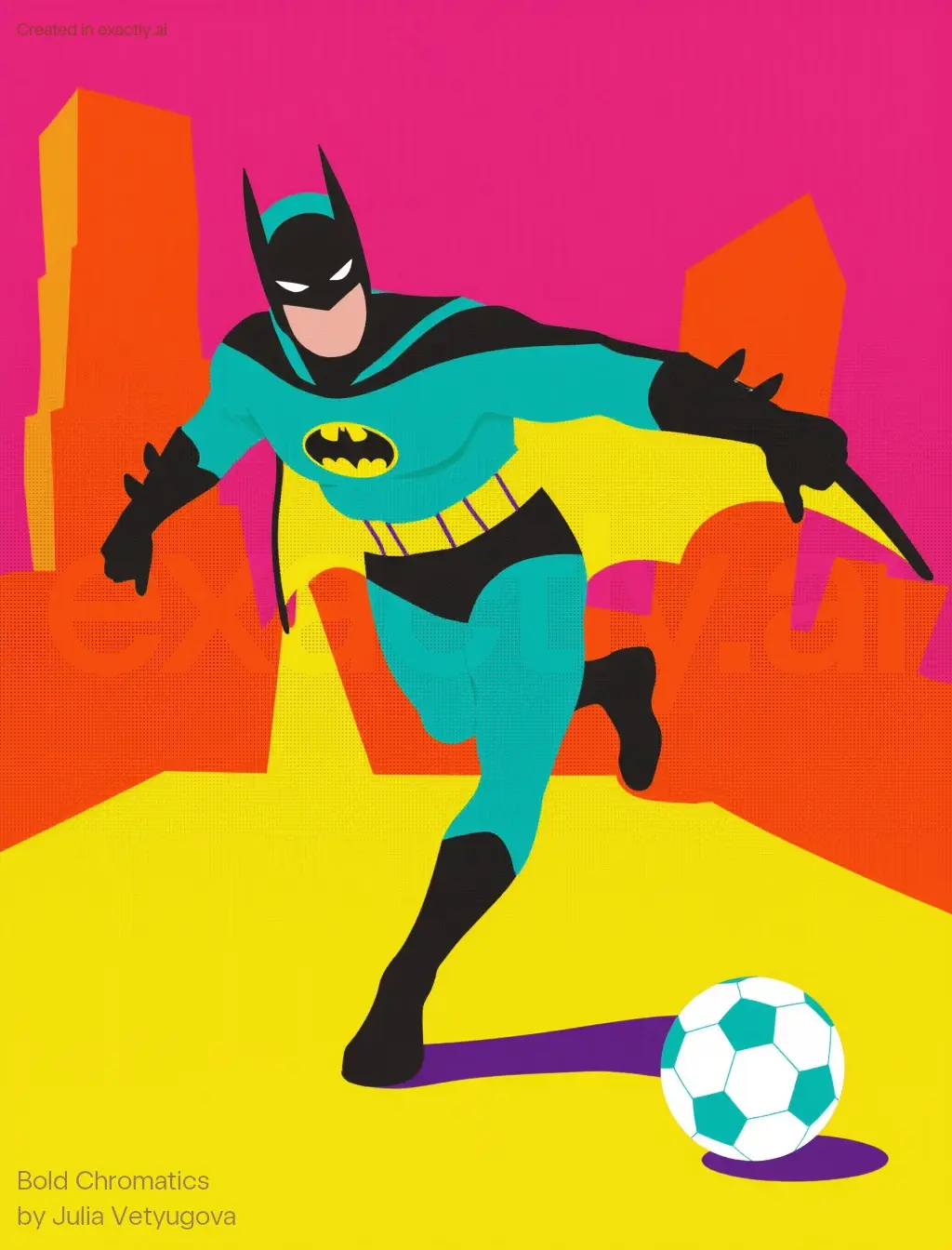 Superhero Soccer created with Bold Chromatics by Julia Vetyugova