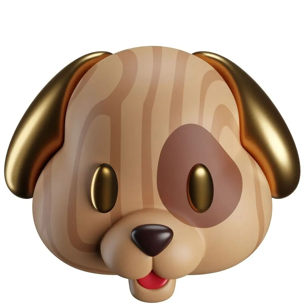 Image from the training dataset for the "Brass wood 3D icons" model