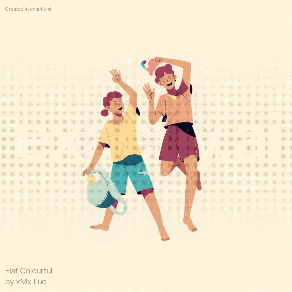 Girl riding dog created with Flat Colourful by xMx Luo