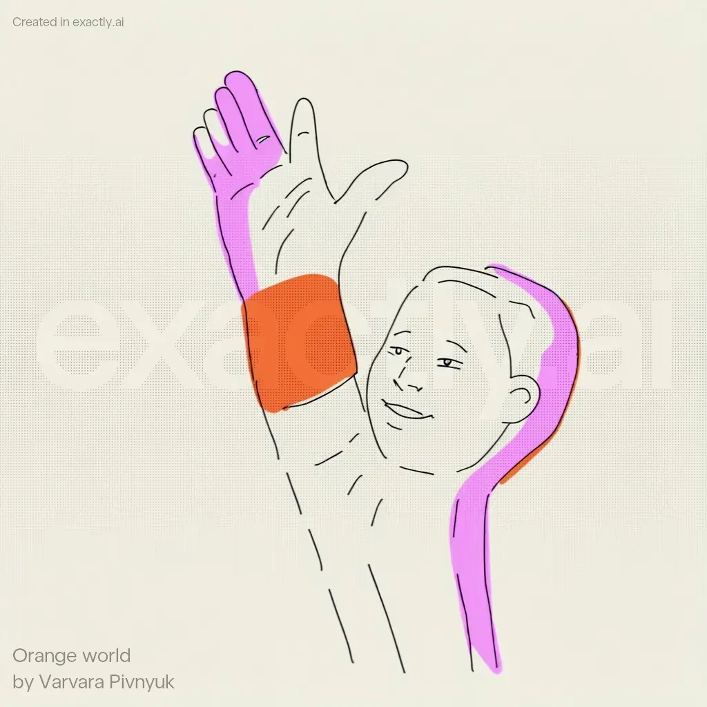 Waving hand created with Orange world by Varvara Pivnyuk