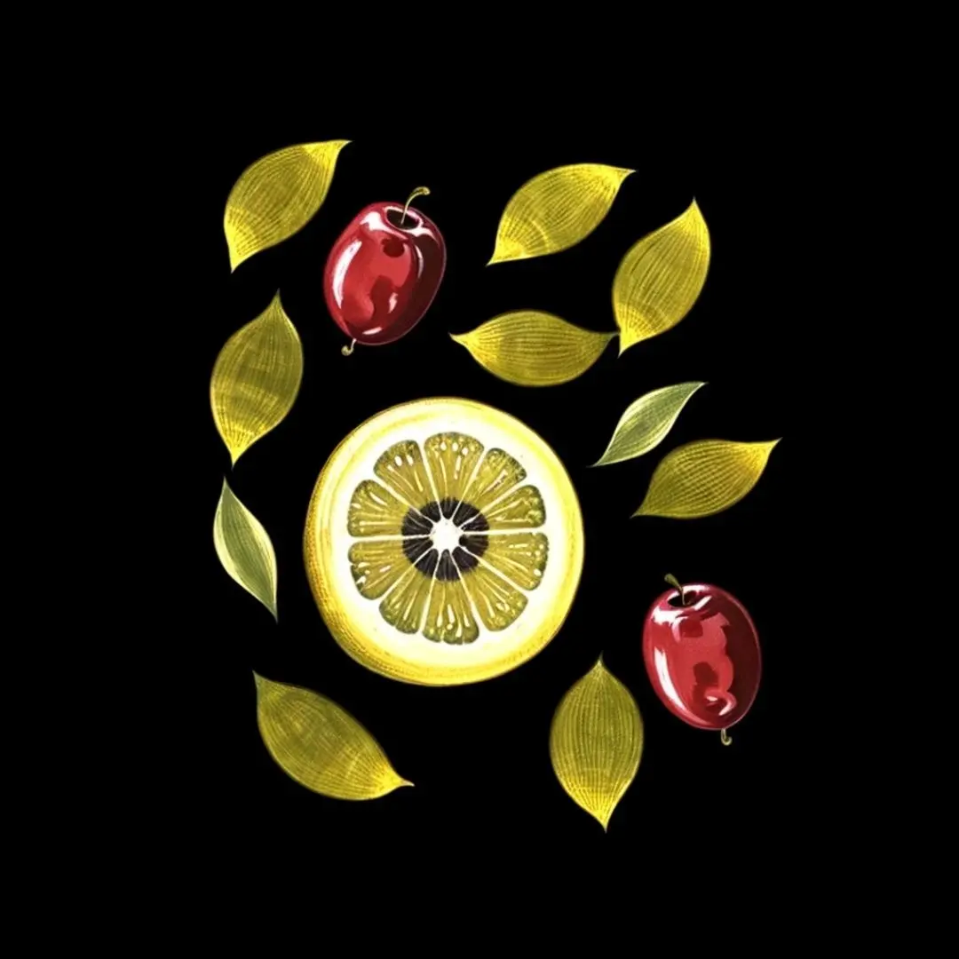 Example of image generated by the "Strange botanical elements" model
