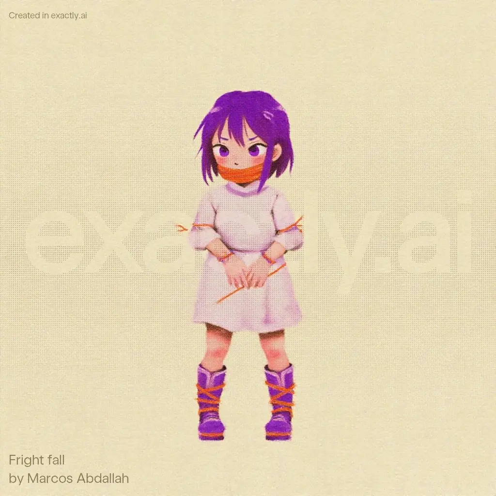 Anime girl tied up created with Fright fall by Marcos Abdallah