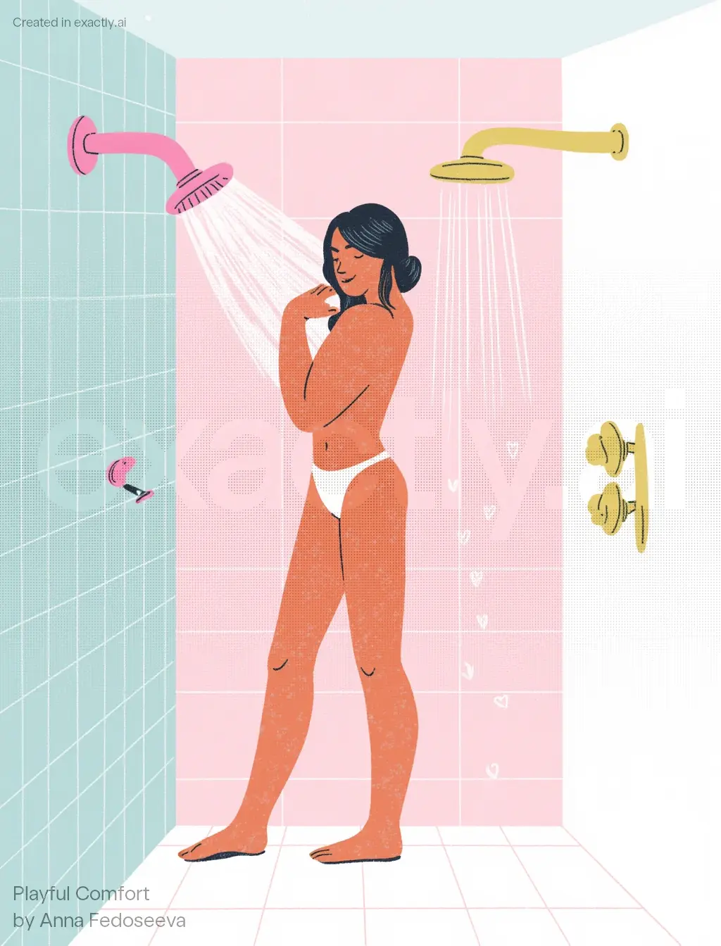 Surprised Shower Moment created with Playful Comfort by Anna Fedoseeva