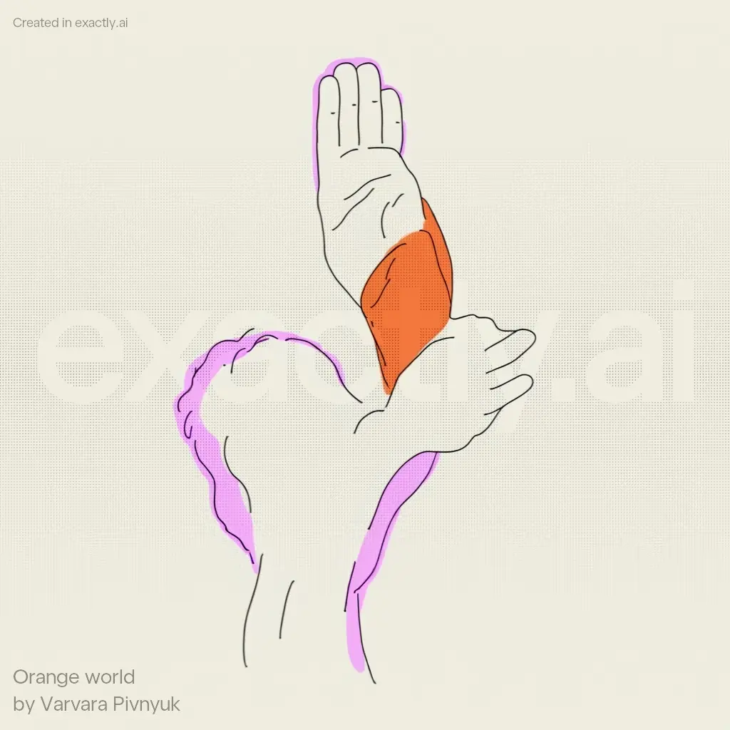 Waving hand created with Orange world by Varvara Pivnyuk