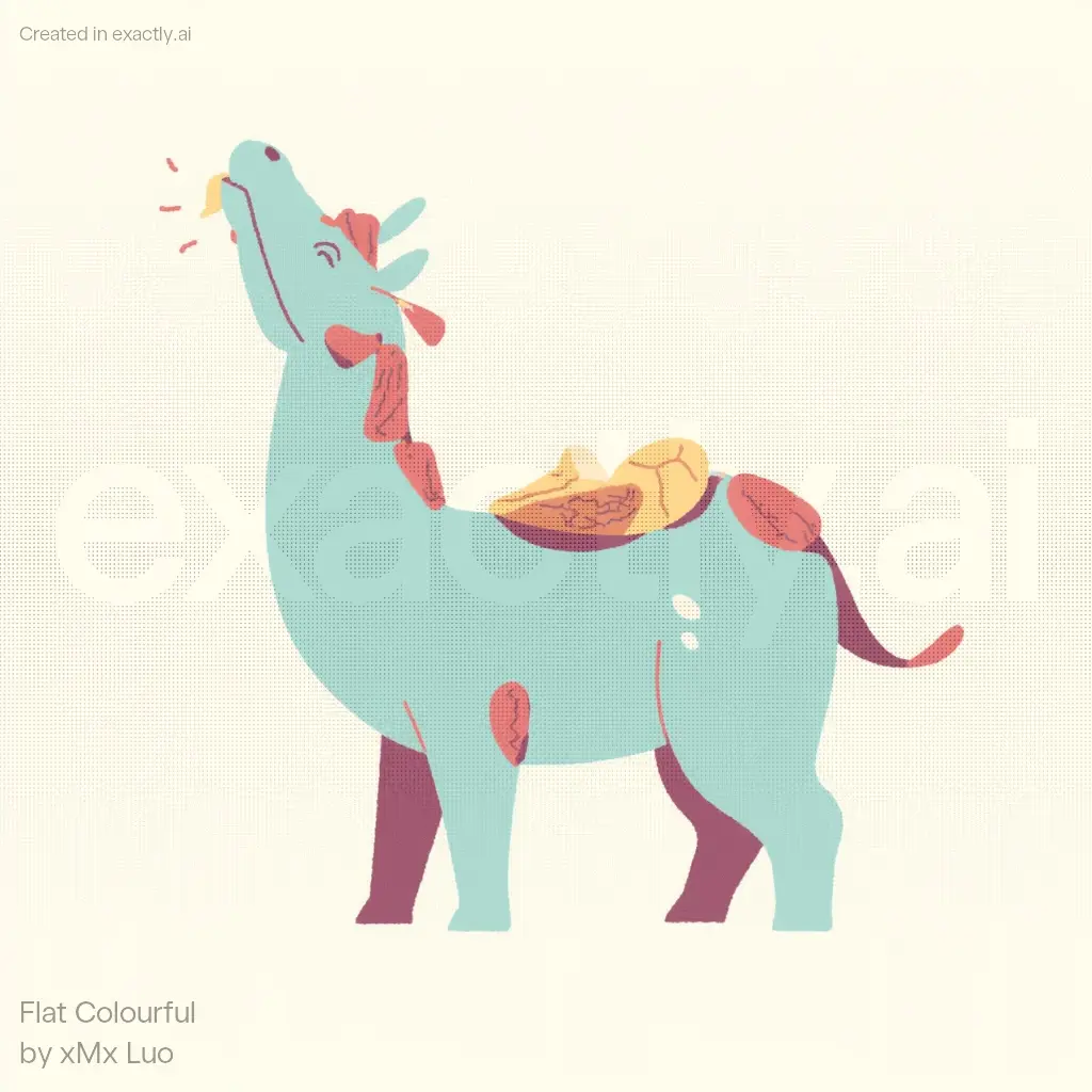 Girl riding dog created with Flat Colourful by xMx Luo