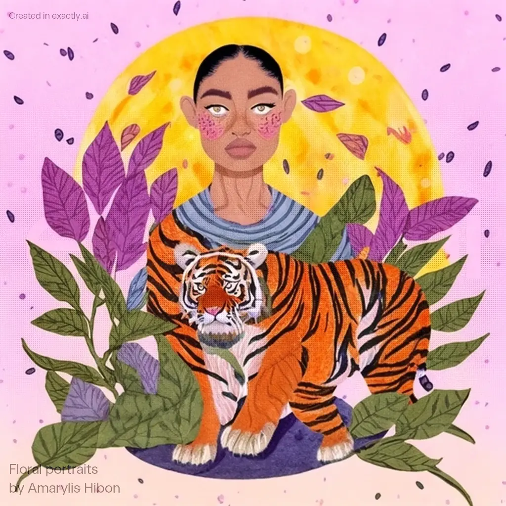 Tiger hug created with Floral portraits by Amarylis Hibon