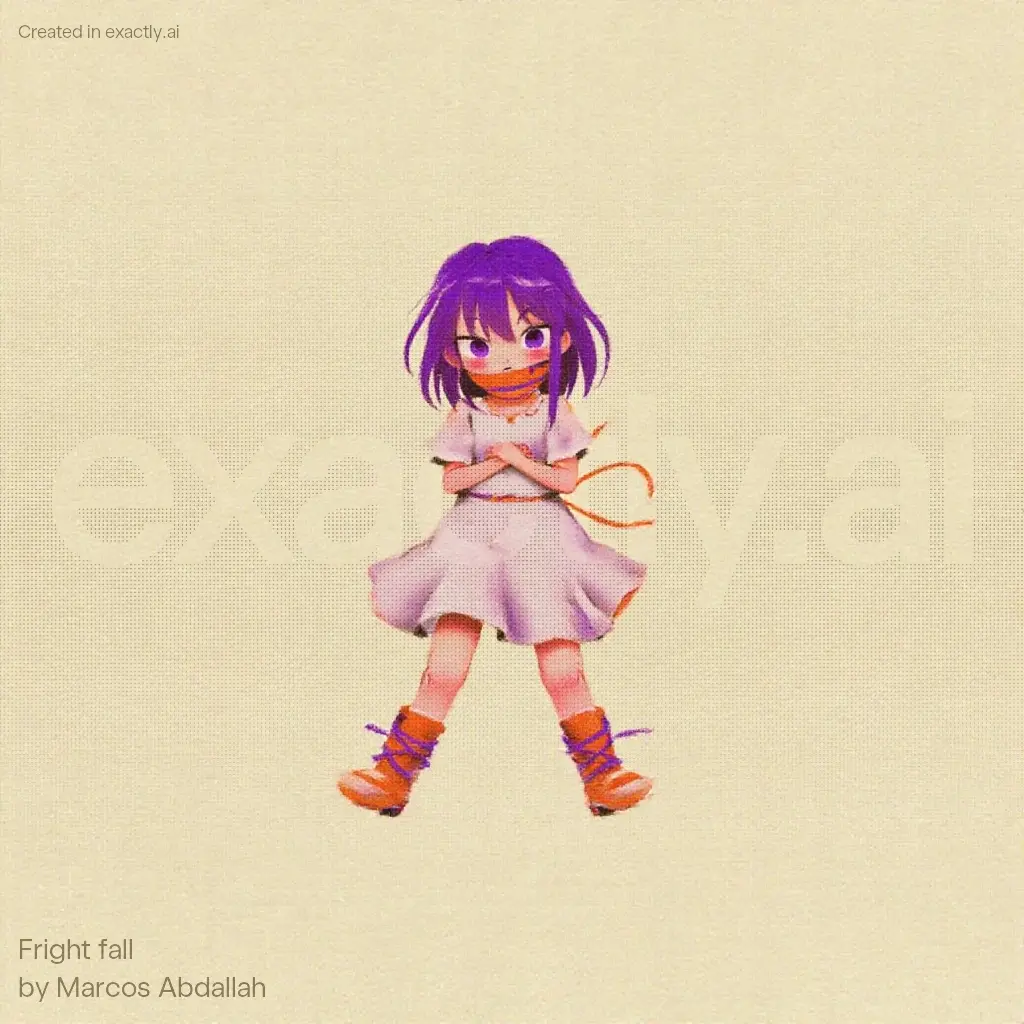 Anime girl tied up created with Fright fall by Marcos Abdallah