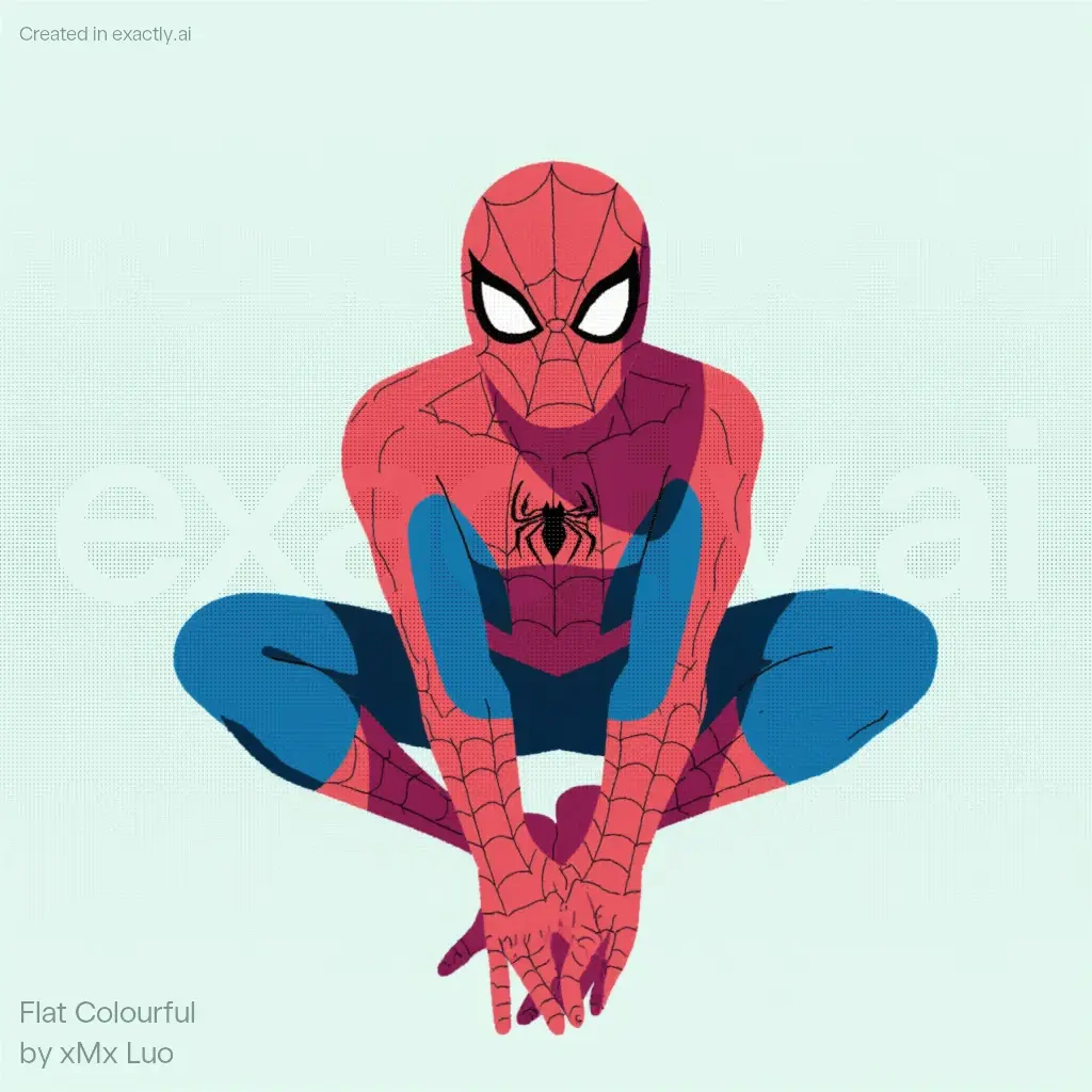 Spider-Man Crouching created with Flat Colourful by xMx Luo
