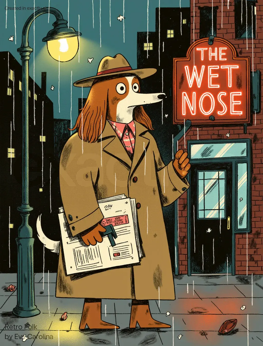 Detective Platypus created with Retro Folk  by Eva Carolina