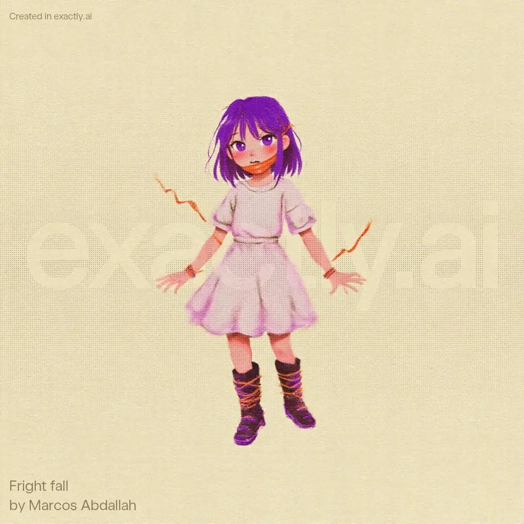 Anime girl tied up created with Fright fall by Marcos Abdallah