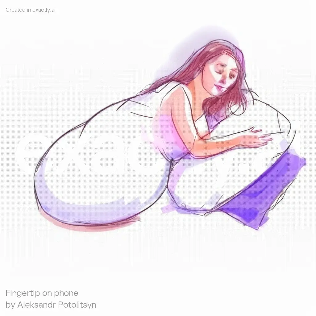 Drawing of pregnant woman created with Fingertip on phone by Aleksandr Potolitsyn
