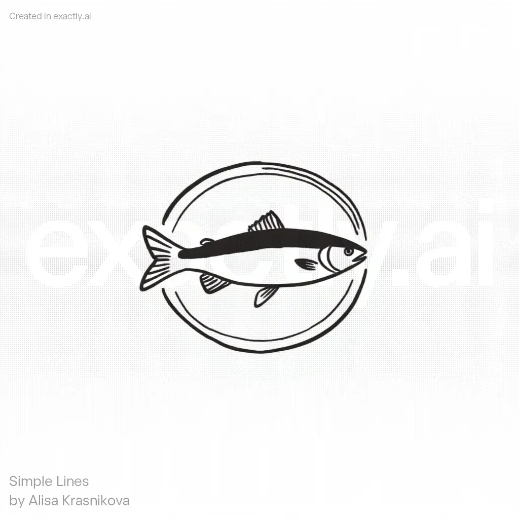 Simple Fish Drawing created with Simple Lines by Alisa Krasnikova