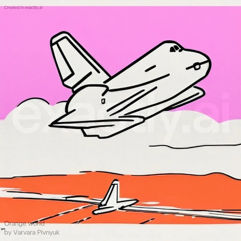 Space shuttle created with Orange world by Varvara Pivnyuk