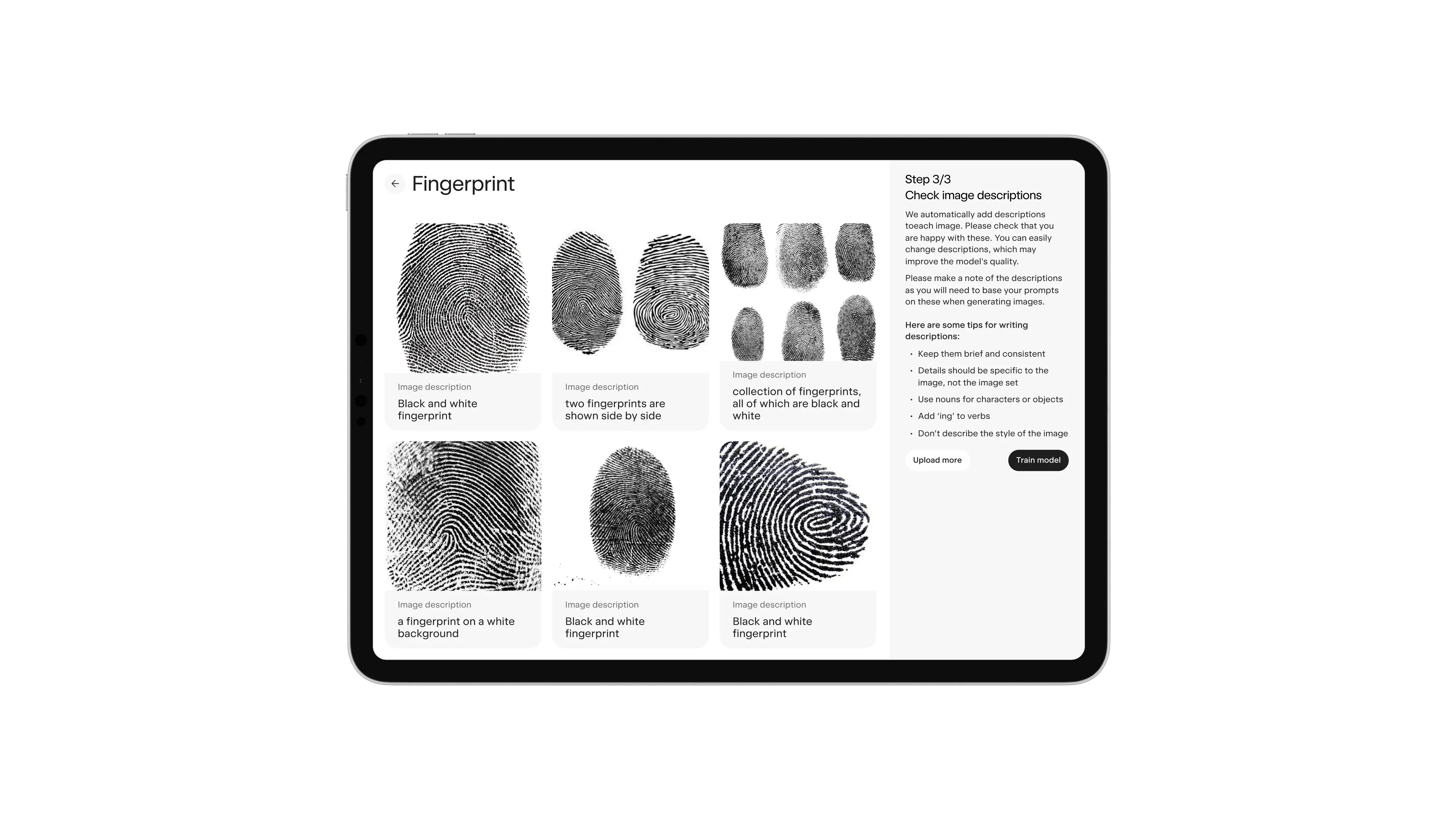 Recipe one: How to train an AI model using fingerprints