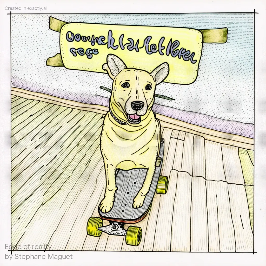 Dog on skateboard created with Edge of reality by Stephane Maguet