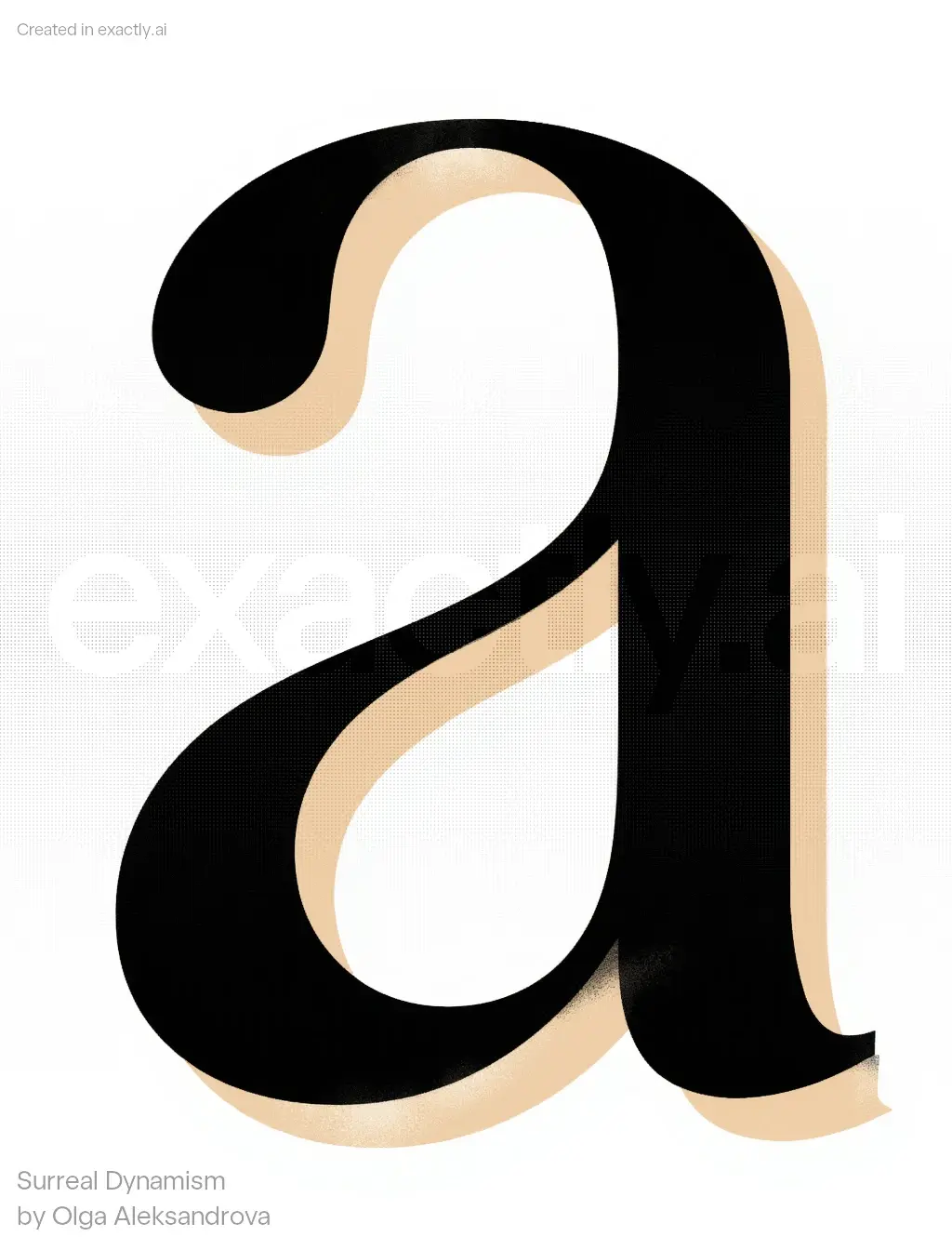 Stylized Letter 'A' created with Surreal Dynamism by Olga Aleksandrova